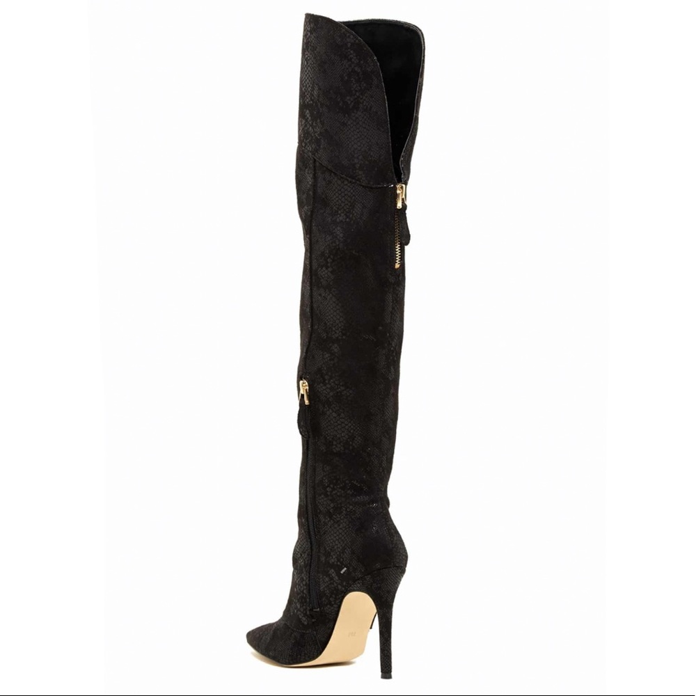 Guess black over the knee high heel boots